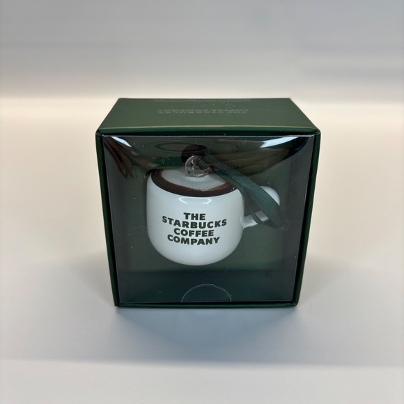 Starbucks Coffee Company Mini Mug Ornament Limited Edition Glass New In Box 2025 - Picture 2 of 3